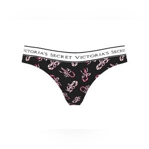 Victoria's Secret Black Panties with Pink Floral Pattern